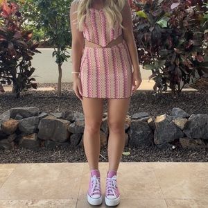 Princess Polly mini skirt/halter set